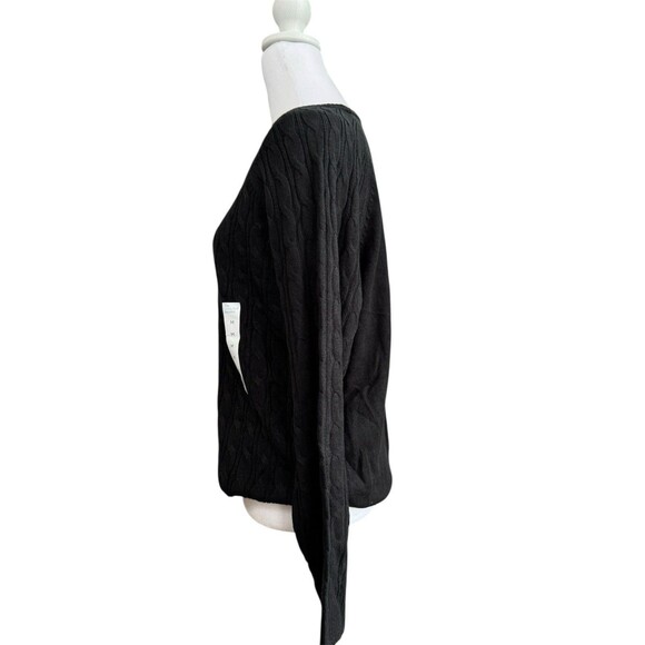 CROFT & BARROW Sweater Size M Black Crewneck Women's New The Extra-Soft - Picture 3 of 8